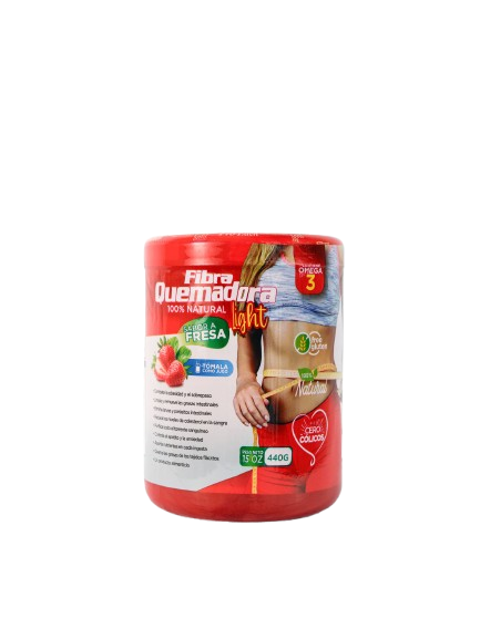 14-removebg-preview Descripción breve: Fibra con sabor a fresa que mejora la digestión, ayuda a adelgazar y aporta bienestar diario. Descripción larga: La Fibra Quemadora Light sabor a fresa combina ingredientes naturales para facilitar el tránsito intestinal, eliminar grasa y controlar el peso. Su fórmula ligera combate el estreñimiento y mejora el metabolismo sin provocar molestias. Ideal para qui